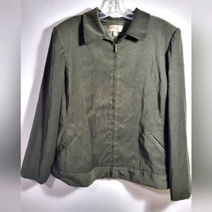 Trousers Etc NY hunter green faux suede jacket  women's 16  #2149